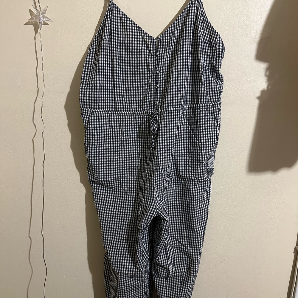 Wild Honey Black and White Gingham Jumpsuit with Pockets. - Picture 4 of 8